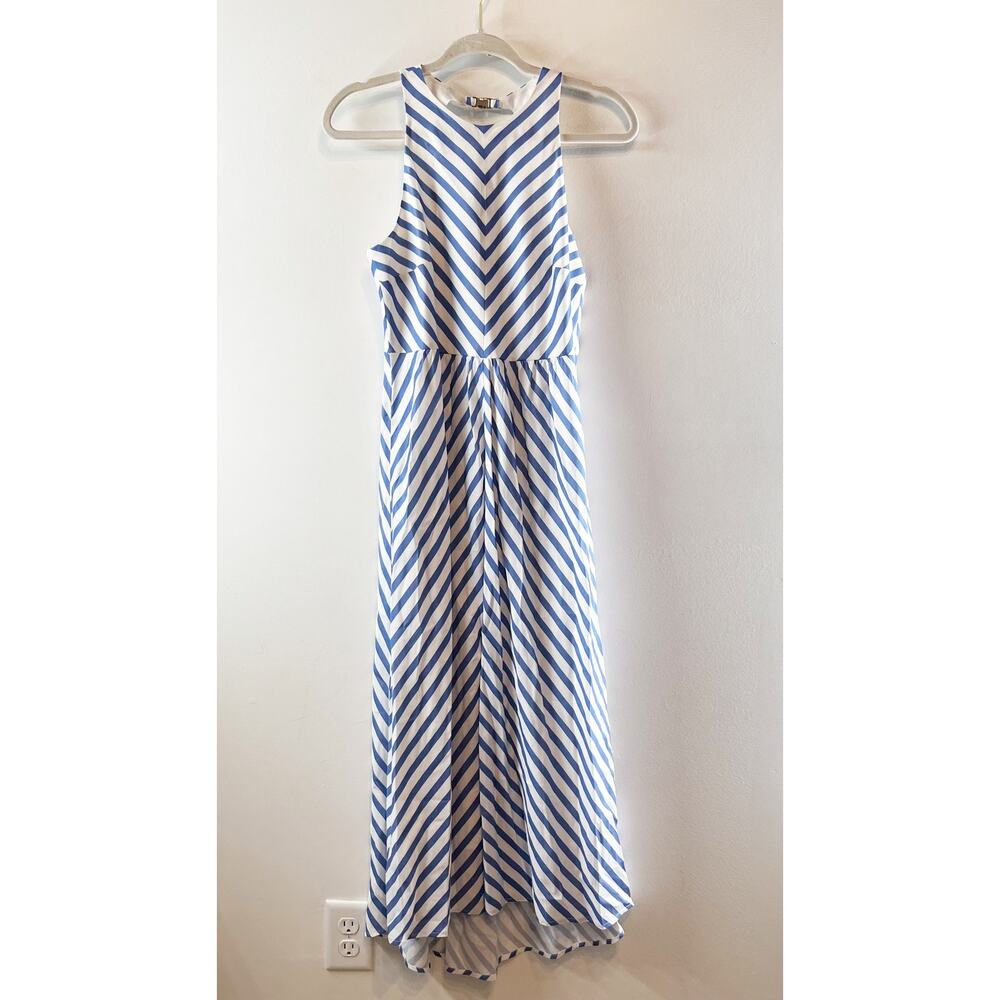 Tuckernuck Striped High Neck Sleeveless Portofino Midi Dress Blue White 4 - Picture 2 of 6
